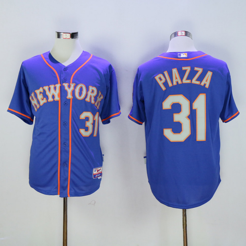 Men New York Mets 31 Piazza Blue MLB Jerseys